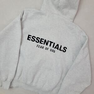 Fear of God Essentials Hoodie Mens XSmall Pullover Sweatshirt Streetwear Gray